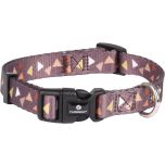 Flamingo. Hundhalsband Baka Brun. Mönstrat hundhalsband med klickspänne.
