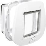 Kattdörr 4-väg Glas Vit