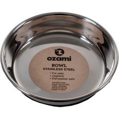 Ozami. Skål Rostfri Svart. Låg matskål med antiglid i botten. 