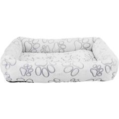 Trixie. Bädd Nando Ljusgrå 60×50cm. Mysig och mjuk bädd med tassmönster.