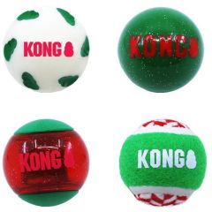 Kong. Kong X-mas Occasions Balls. Mix-pack med 4 olika julbollar.