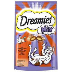 Dreamies . Kattgodis Dreamies Mix Kyckling/Anka. Kuddar med spröd utsida och mjuk insida.