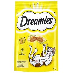 Dreamies . Kattgodis Dreamies Ost. Kuddar med spröd utsida och mjuk insida.