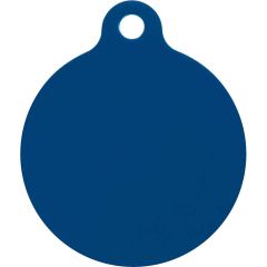 ID-Bricka Cirkel Blå S. Stilren namnbricka med hållbar gravyr.