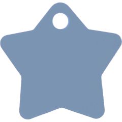 ID-Bricka Stjärna Ljusblå S. GravyrGravyrbricka med ikonisk stjärnform.