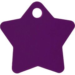ID-Bricka Stjärna Lila S. Gravyrbricka med ikonisk stjärnform.