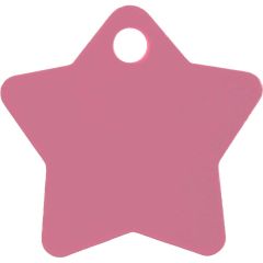 ID-Bricka Stjärna Rosa S. Gravyrbricka med ikonisk stjärnform.