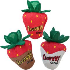 Yeowww. Yeowww Catnip Strawberries 3-pack. Jordgubbar helt fyllda med kattmynta.
