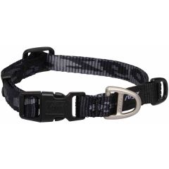 Rogz. Rogz Alpinist Halsband Svart S. Behagligt och skonsamt halsband med text och tassmotiv.