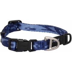 Rogz. Rogz Alpinist Halsband Blå S. Behagligt och skonsamt halsband med text och tassmotiv.