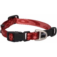 Rogz. Rogz Alpinist Halsband Röd S. Behagligt och skonsamt halsband med text och tassmotiv.