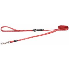 Rogz. Rogz Alpinist Koppel Röd S. Behagligt och skonsamt koppel med text och tassmotiv.