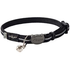 Rogz. Rogz AlleyCat Halsband Svart XS. Katthalsband med reflex.