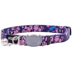 Rogz. Rogz FusionCat Hasie Lila XS. Snyggt katthalsband med livfulla färger och fashionabelt mönster.