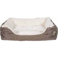 Ozami. Bädd Bosse Brun/Vit 50cm S. Stilren bädd med fiskbensmönster. 