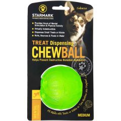 Starmark Treat Chew Ball M. Flexibel och hållbar aktiveringsboll . 