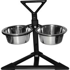 Ozami. Matbar Hörnstativ 2 x 900 ml. Justerbart stativ med rostfria skålar. 