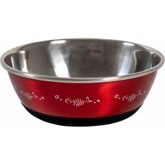 Ozami. Kattsk&aring;l Fiskar R&ouml;d 350 ml. Rostfri sk&aring;l med antislip. 