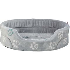 Trixie. Bädd Jimmy Ljusgrå 45x35 cm. Gosig säng med tassdesign. 