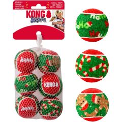 Kong Holiday Squeakair Ball 6-p. Jul tennisbollar med pipljud. 