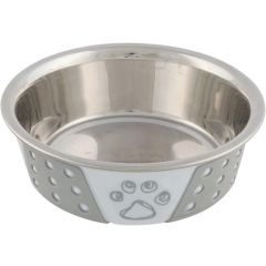 Rostfri matskål med silikonbotten som inte glider på golvet