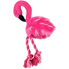 Pawise Hundleksak Flamingo. Mjuk hundleksak med repben. 