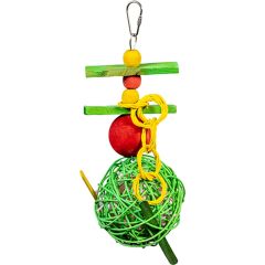 Ozami. Fågelleksak Pyssel. Fågelleksak med flätad naturboll. 