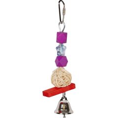 Ozami. Fågelleksak Hugo. Hängleksak med pärlor och bjällra. 