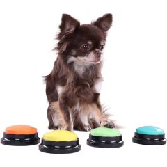 Flamingo Inspelningsbar Knapp. Hjälper hunden att kommunicera. 