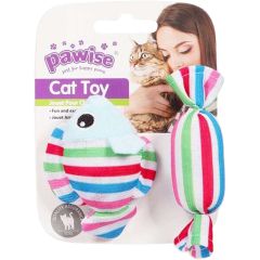 Pawise. Kattleksak Candy & Fish. 2-pack leksaker med färgglad design. 