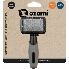Ozami. Mjuk Borste med Plasttoppar. Liten karda för alla små husdjur. 
