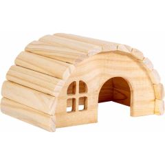 Ozami. Smådjurhus Igloo. Iglooformat trähus med fönster.