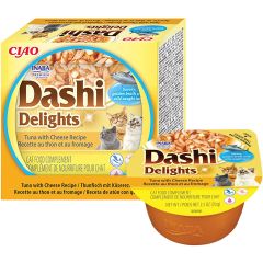 Dashi Delights Tuna Cheese. Tonfiskflingor och ost i dashi buljong. 