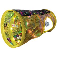 Kong Play Spaces Rave Cave. Interaktiv kattunnel med musik och ljus.