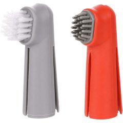 Flamingo. Fingertandborste 2-pack. Smidiga tandborstar till fingret. 