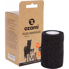 Ozami. Flex-Bandage Svart. Flexibelt och självhäftande bandage.