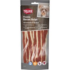 Trixie. Premio Baconstrimlor 80 g. Baconstrimlor med anka och nötkött.