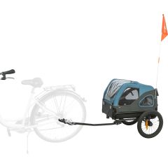 Trixie. Cykelvagn Blå/Grå S. Cykelvagn med fjädring och regnskydd.