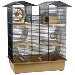 WD-IMPEX. Hamsterbur Tower Beige. Hög hamsterbur med flera nivåer.