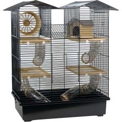 WD-IMPEX. Hamsterbur Tower Svart. Hög hamsterbur med flera nivåer.