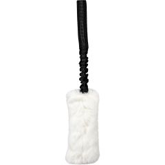 Ozami. Play-n-tug Kaninskinn Vit. Dragleksak i skinn med elastiskt handtag. 