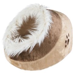 Gosig igloo av mjuk plysch med pälskant