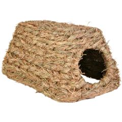 Mysigt smådjurshus av flätat gräs