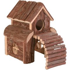 Mysigt gnagarhus i två våningar med ramp