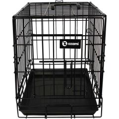 Ozami. Hundbur Svart XS. Transportbur i kraftigt metallgaller. 