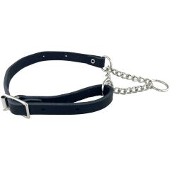 Ställbart läderhalsband med kedja