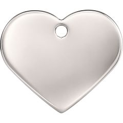 PetScribe Heart Mässing Silver - Mässingsbricka med egen text