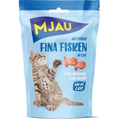 Mjau Fina Fisken Lax 35g. Naturligt kattgodis av lax.