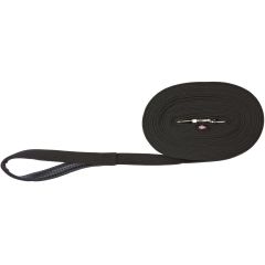 Trixie Dressyrlina Svart 15m. Platt spårlina av bomullsband.