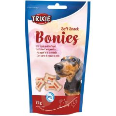 Trixie Soft Snack Bonies 75g. Mjuka godbitar med nöt och fågel.